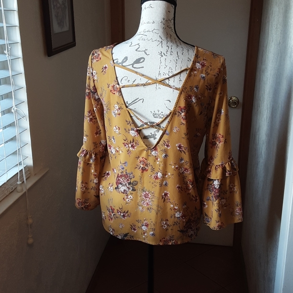 Floral Blouse Polyester spandex - Picture 7 of 8